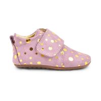 Pom Pom Hausschuhe rosa mit gold dots