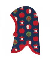 Maxomorra Sturmhaube/Balaclava baumwolle Apfel blau, BIO