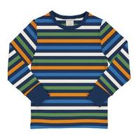 MM Langarm-Shirt gestreift navy/weiss/grün/orange ,BIO