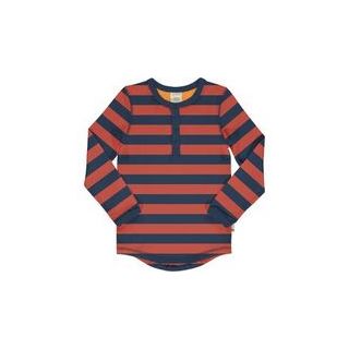 MM Langarm-Shirt gestreift navy/orange Rowan ,BIO 110/116 (5-6j)