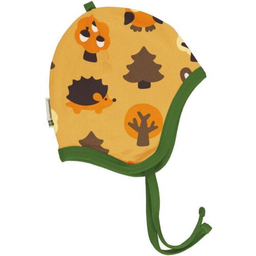 Maxomorra Babyhaube Waldtiere gelb/Yellow Forest,Bio