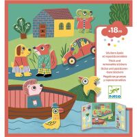 Djeco Dicke und positionerbare Stickers Tiere und Boot