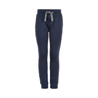 Minymo Jogginghose 131439  navy mit Schrift in senf