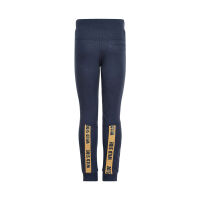 Minymo Jogginghose 131439  navy mit Schrift in senf