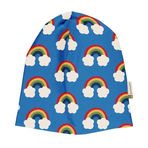 Maxomorra Übergangshaube Rainbow blau, Bio