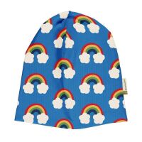 Maxomorra Übergangshaube Rainbow blau, Bio
