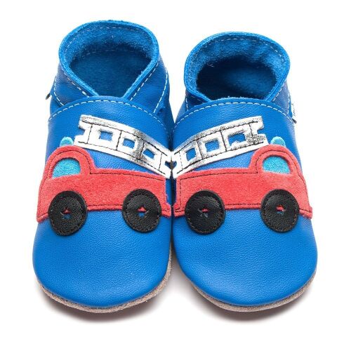 Inch Blue Lederpatschen Firetruck blau/rot