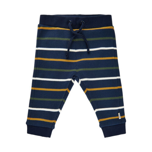 Minymo Babyhose gestreift navy/weiss/gelb/grün Ripp