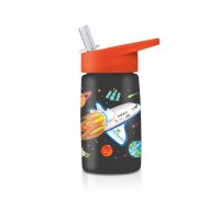 Trinkflasche tritan Space Explorer mit Strohhalm