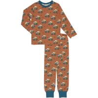 Meyadey Pyjama Set Dumping wheels braun, BIO