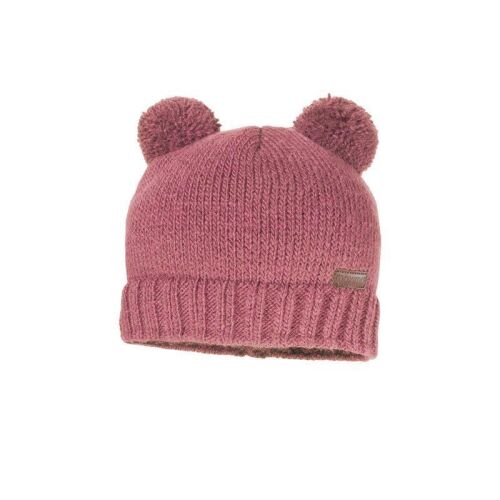 Maximo MINI-mütze mit 2 Pompons lachsrosa