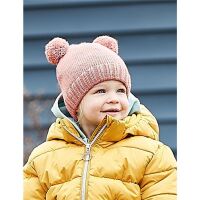 Maximo MINI-mütze mit 2 Pompons lachsrosa
