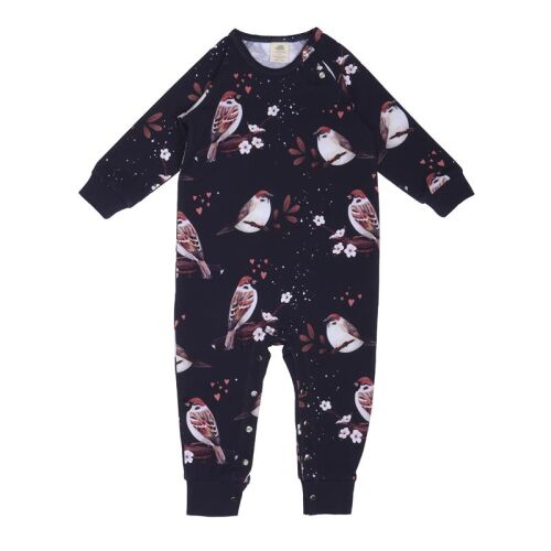 Walkiddy Strampler Little Sparrows navy, BIO
