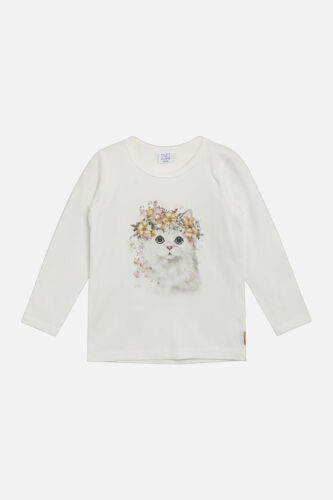 Hust & Claire Langarm-shirt Katze Alma weiß