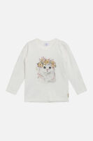 Hust & Claire Langarm-shirt Katze Alma weiß