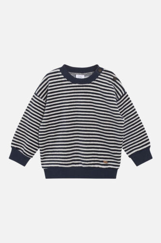 Hust & Claire Sweatshirt  aus nicki gestreift navy/weiß