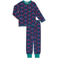 MM Pyjama Set Fledermaus navy/rot, BIO