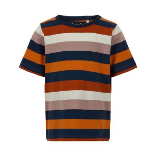 MN KA-Shirt gestreift navy/orange/rostbraun 131736