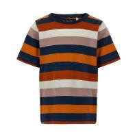 MN KA-Shirt gestreift navy/orange/rostbraun 131736
