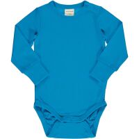 Maxomorra Langarm-Body Azure uni, BIO