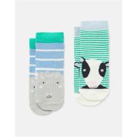 Joules Socken aus Bambus gestreift hellblau/weiß Sheep