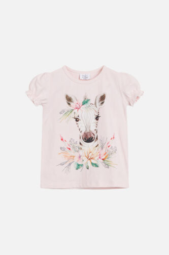 Hust & Claire kurzarm-shirt Ayla Giraffe rosa