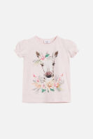 Hust & Claire kurzarm-shirt Ayla Giraffe rosa