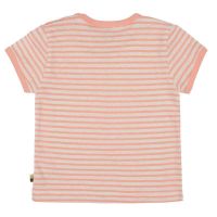 LP Ka-Shirt Streifen mit Leinen weiß/peach , Bio
