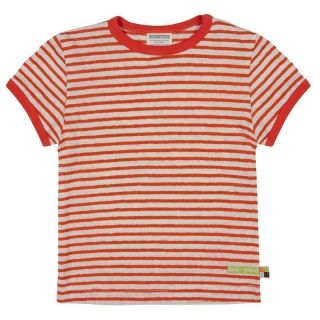 LP Ka-Shirt Streifen mit Leinen weiß/rot , Bio