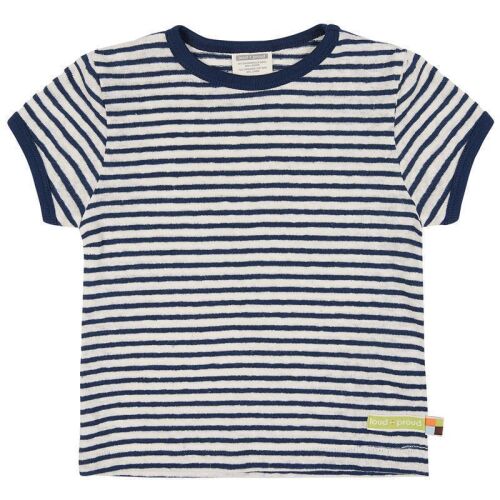 Loud + Proud Ka-Shirt Streifen mit Leinen weiß/navy, Bio