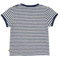 LP Ka-Shirt Streifen mit Leinen weiß/navy, Bio