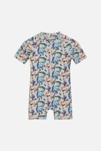 Hust & Claire UV-Baby-Badeanzug Makki Tiere beige