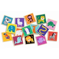 Djeco Memory Wood 32 Teile Tiere