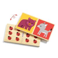 Djeco Domino Wood 28 Teile Tiere