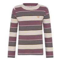 Minymo LA-Shirt gestreift Ripp orchid/braun/beige 121932
