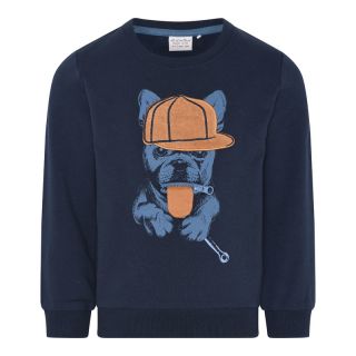 MN Sweatshirt Hund Mops navy 131914