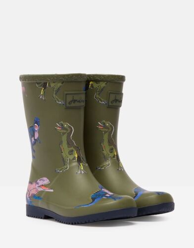Joules faltbare Gummistiefel T-Rex grün