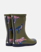 Joules faltbare Gummistiefel T-Rex grün