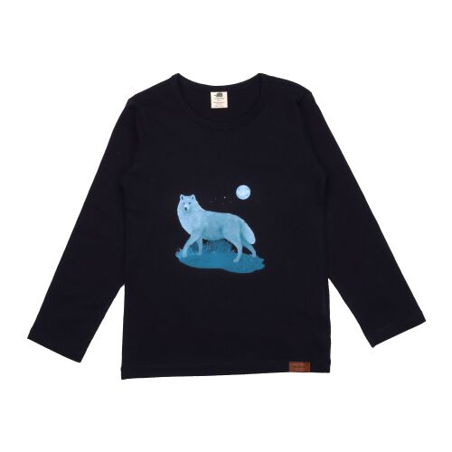 Walkiddy Langarm-Shirt Singing Wolfs navy, BIO