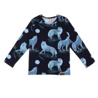 Walkiddy Langarm-Shirt Singing Wolfs WO22-218 navy, BIO