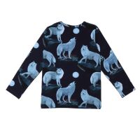 Walkiddy Langarm-Shirt Singing Wolfs WO22-218 navy, BIO