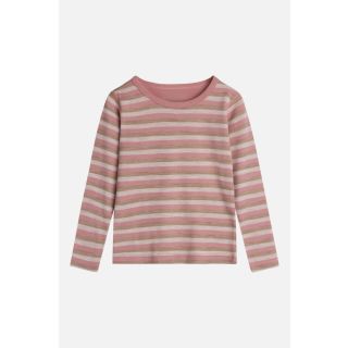 HC LA-Shirt Abba aus Wolle-Viskose rosa/braun/beige gestreift