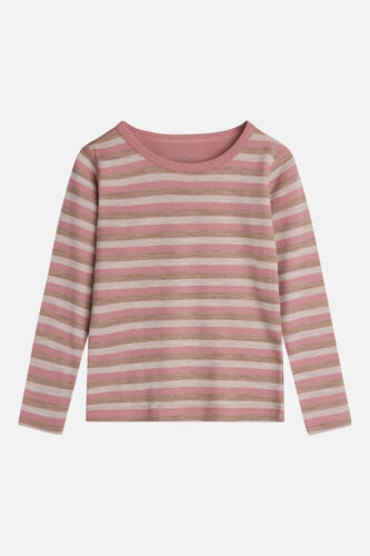 Hust & Claire LA-Shirt Abba aus Wolle-Viskose rosa/braun/beige gestreift