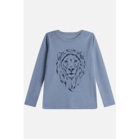 HC LA-Shirt Abba aus Wolle-Viskose denim blau Löwe