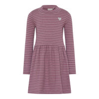 Minymo LA-Kleid gestreift lila/silber Herz 122029