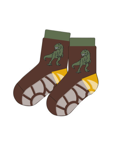 Maximo Anti-Rutsch-Socken ABS Dino braun