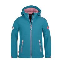 Trollkids Softshelljacke Trollfjord 175-334 - Petrol/Rosa