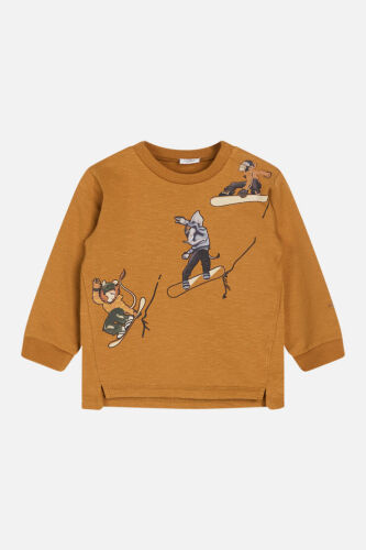 Hust & Claire Sweatshirt Asger lustige Tiere goldbraun