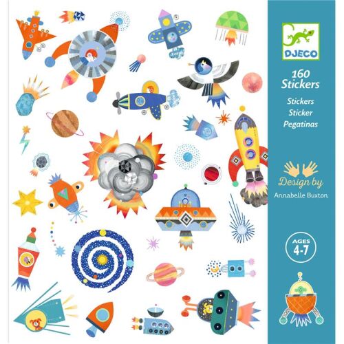 Djeco Sticker Weltraum Space 160 St blau