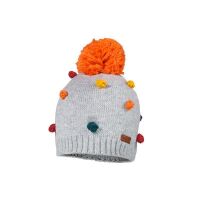 Maximo Bommelmütze mit Kugeln 23573-943276 Orange/Grau